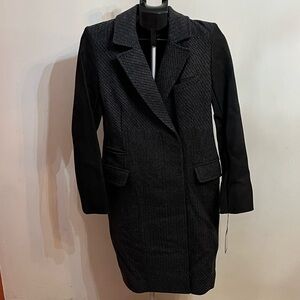 NWT Richard Chai Love Tweed and Leather Trench Coat